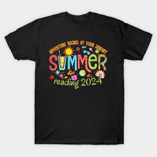 Adventure Begins at Your Library Summer Reading Program 2024 T-Shirt